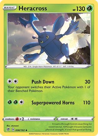 Heracross 006/192 - SWSH02 Rebel Clash Reverse Holofoil - Uncommon