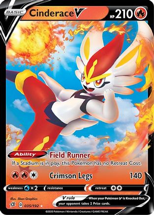 Cinderace V 035/192 - SWSH02 Rebel Clash Holofoil - Ultra Rare