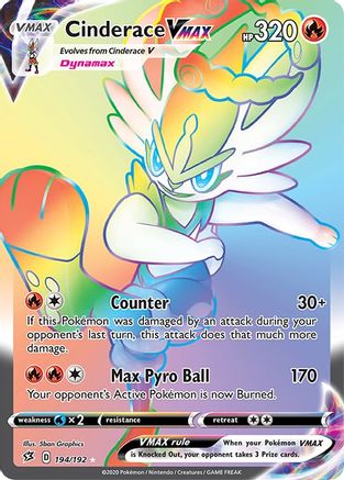 Cinderace VMAX (Secret) 194/192 - SWSH02 Rebel Clash Holofoil - Secret Rare