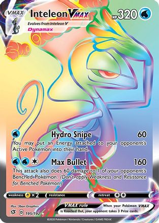Inteleon VMAX (Secret) 195/192 - SWSH02 Rebel Clash Holofoil - Secret Rare
