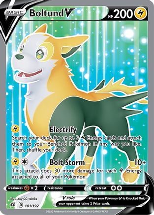Boltund V (Full Art) 181/192 - SWSH02 Rebel Clash Holofoil - Ultra Rare