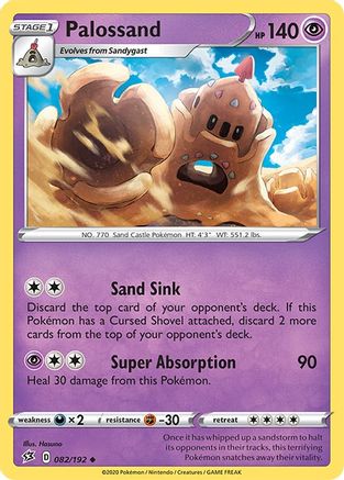 Palossand 082/192 - SWSH02 Rebel Clash Reverse Holofoil - Uncommon