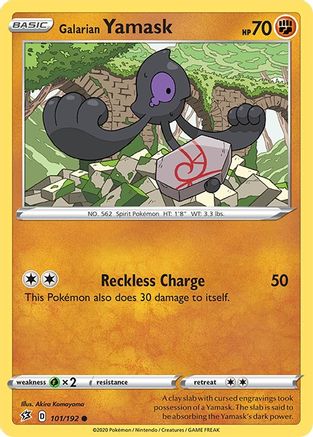 Galarian Yamask 101/192 - SWSH02 Rebel Clash Reverse Holofoil - Common