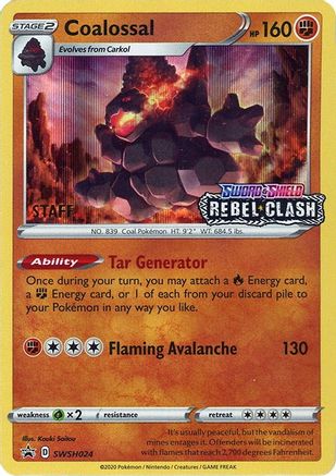 Coalossal SWSH024 - SWSH Sword & Shield Promo Cards Holofoil - Promo