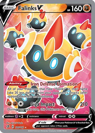Falinks V (Full Art) 185/192 - SWSH02 Rebel Clash Holofoil - Ultra Rare