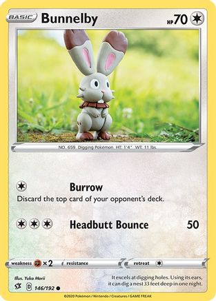 Bunnelby 146/192 - SWSH02 Rebel Clash Reverse Holofoil - Common