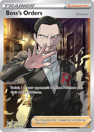 Boss's Orders (Full Art) 189/192 - SWSH02 Rebel Clash Holofoil - Ultra Rare