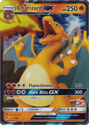 Charizard GX - 9/68 (#60 Charizard Stamped) - Battle Academy Holofoil - Promo