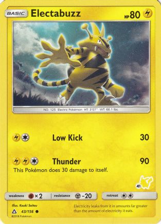 Electabuzz - 43/156 (#41 Pikachu Stamped) - Battle Academy Normal