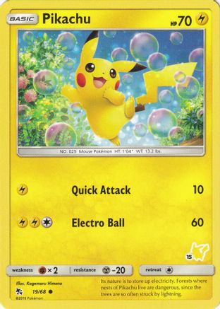 Pikachu - 19/68 (#15 Pikachu Stamped) - Battle Academy Normal