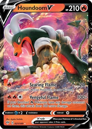 Houndoom V 021/189 - SWSH03 Darkness Ablaze Holofoil - Ultra Rare