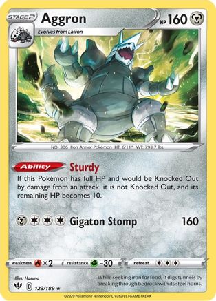 Aggron 123/189 - SWSH03 Darkness Ablaze Holofoil - Holo Rare