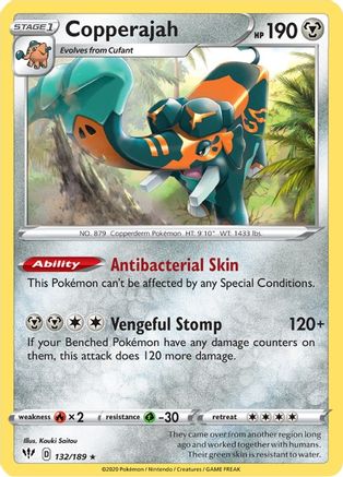 Copperajah 132/189 - SWSH03 Darkness Ablaze Holofoil - Holo Rare
