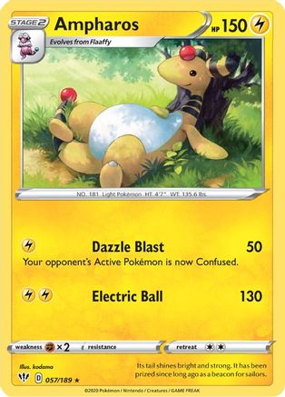 Ampharos 057/189 - SWSH03 Darkness Ablaze Normal - Rare