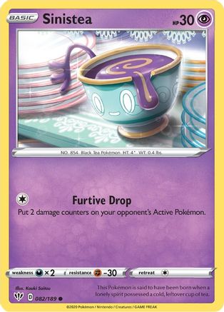 Sinistea 082/189 - SWSH03 Darkness Ablaze Reverse Holofoil - Common