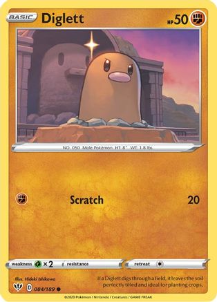 Diglett 084/189 - SWSH03 Darkness Ablaze Normal - Common