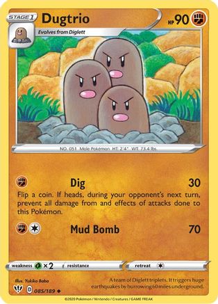 Dugtrio 085/189 - SWSH03 Darkness Ablaze Normal - Uncommon