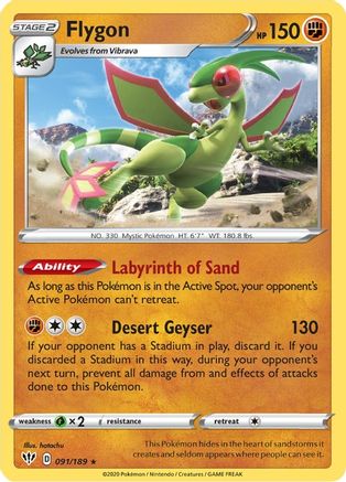 Flygon 091/189 - SWSH03 Darkness Ablaze Normal - Rare