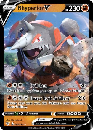 Rhyperior V 095/189 - SWSH03 Darkness Ablaze Holofoil - Ultra Rare
