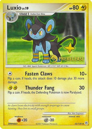 Luxio (Prerelease) (52/130) - Nintendo Promos - Promo