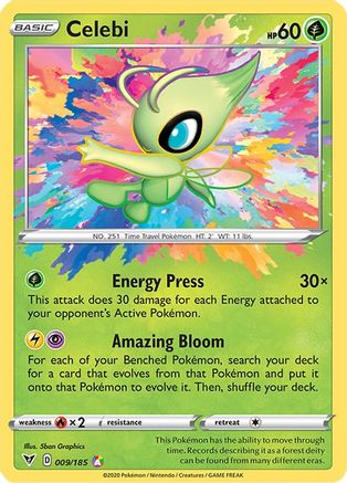 Celebi 009/185 - SWSH04 Vivid Voltage Holofoil - Amazing Rare