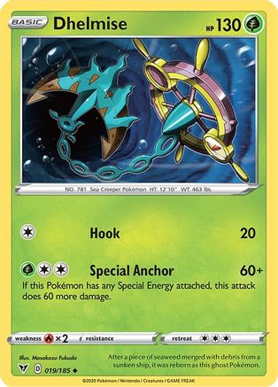 Dhelmise 019/185 - SWSH04 Vivid Voltage Reverse Holofoil - Uncommon