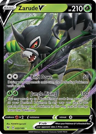 Zarude V 022/185 - SWSH04 Vivid Voltage Holofoil - Ultra Rare
