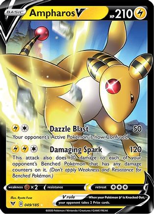 Ampharos V 049/185 - SWSH04 Vivid Voltage Holofoil - Ultra Rare