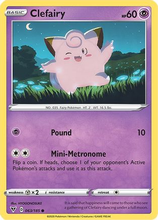 Clefairy 063/185 - SWSH04 Vivid Voltage Reverse Holofoil - Common