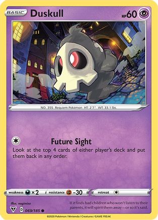 Duskull 069/185 - SWSH04 Vivid Voltage Reverse Holofoil - Common