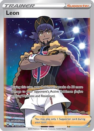 Leon (Full Art) 182/185 - SWSH04 Vivid Voltage Holofoil - Ultra Rare