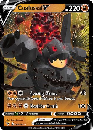 Coalossal V 098/185 - SWSH04 Vivid Voltage Holofoil - Ultra Rare