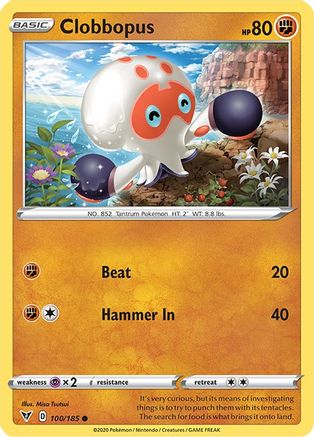 Clobbopus 100/185 - SWSH04 Vivid Voltage Reverse Holofoil - Common