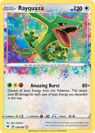 Rayquaza 138/185 - SWSH04 Vivid Voltage Holofoil - Amazing Rare