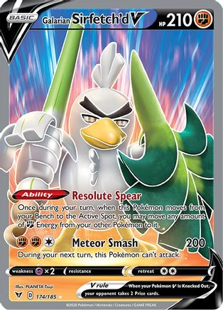 Galarian Sirfetch'd V (Full Art) 174/185 - SWSH04 Vivid Voltage Holofoil - Ultra Rare