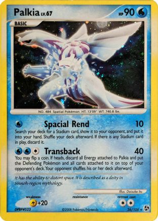 Palkia 026/106 - Deck Exclusives Holofoil - Holo Rare