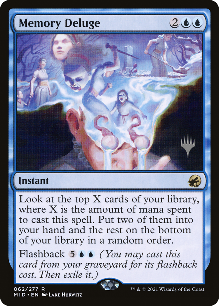 Memory Deluge (PPMID-62P) - Innistrad: Midnight Hunt Promos (Promo Pack) Foil