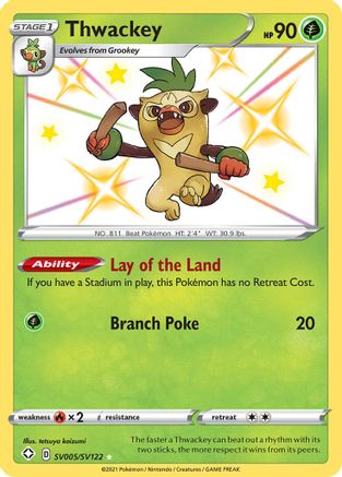 Thwackey (SV005/SV122) - Shining Fates Shiny Vault Holofoil - Shiny Holo Rare