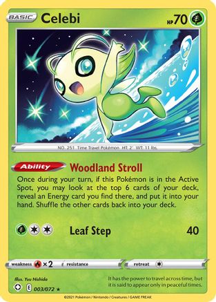 Celebi - 003/072 - Shining Fates Reverse Holofoil - Rare