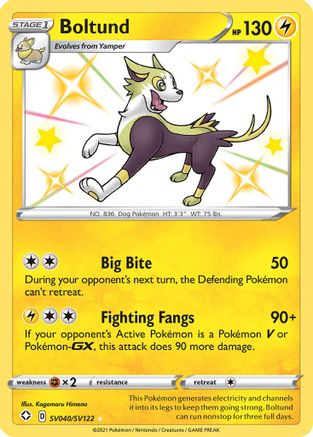 Boltund (SV040/SV122) - Shining Fates Shiny Vault Holofoil - Shiny Holo Rare