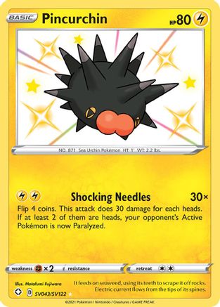 Pincurchin (SV043/SV122) - Shining Fates Shiny Vault Holofoil - Shiny Holo Rare
