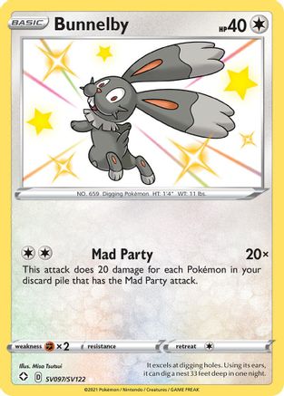 Bunnelby (SV097/SV122) - Shining Fates Shiny Vault Holofoil - Shiny Holo Rare