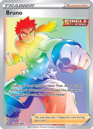 Bruno (Secret) 172/163 - SWSH05 Battle Styles Holofoil - Secret Rare