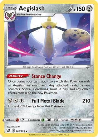 Aegislash (107) 107/163 - SWSH05 Battle Styles Holofoil - Holo Rare