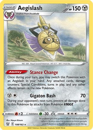 Aegislash (108) 108/163 - SWSH05 Battle Styles Normal - Rare