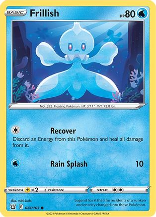 Frillish 041/163 - SWSH05 Battle Styles Reverse Holofoil - Common