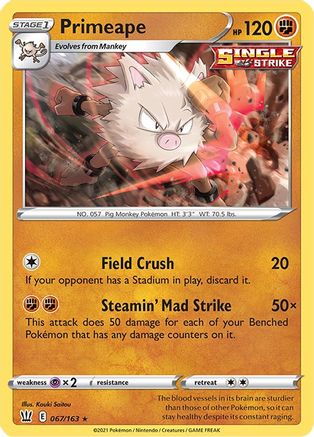 Primeape (67/163) - SWSH05 Battle Styles - Rare