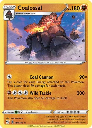 Coalossal 080/163 - SWSH05 Battle Styles Holofoil - Holo Rare