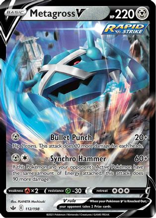 Metagross V (112/198) - SWSH06 Chilling Reign Holofoil - Ultra Rare