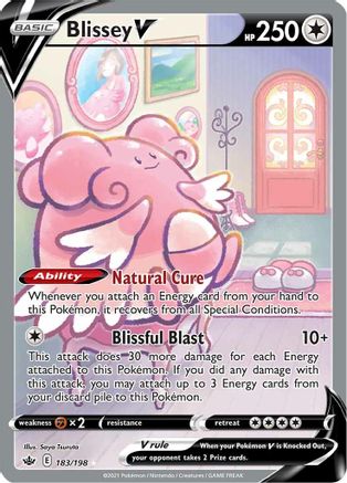 Blissey V (Alternate Full Art) 183/198 - SWSH06 Chilling Reign Holofoil - Ultra Rare